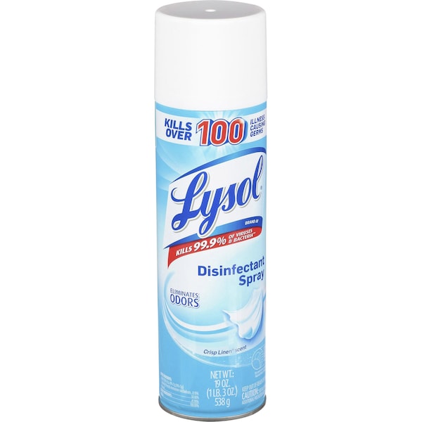 Lysol Crisp Linen Disinfectant Spray, 19 fl oz (0.6 quart) Crisp Linen